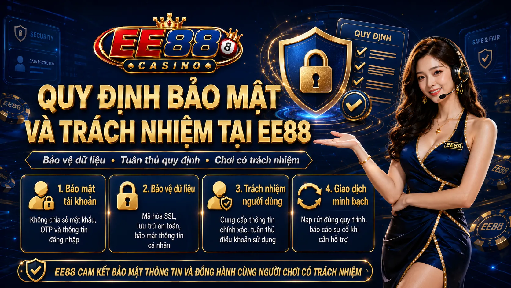 Điều Khoản Điều Kiện EE88: Những Quy Định Cần Nắm Rõ 2 quy định và trách nhiệm của người chơi tại ee88
