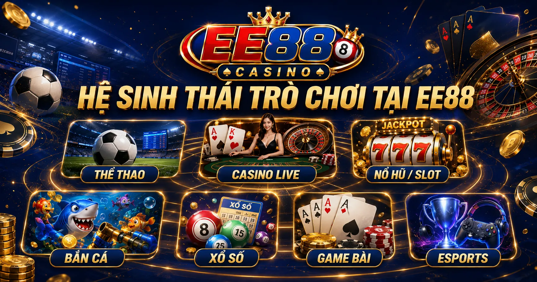Giới Thiệu EE88 – Tổng Quan Nhà Cái Giải Trí Trực Tuyến 2026 2 Hệ sinh thái sản phẩm trò chơi tại EE88